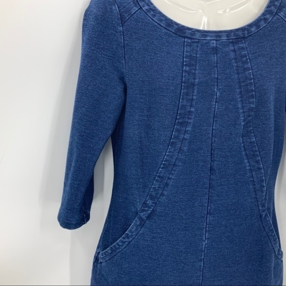 Boden denim pull over 3/4  sleeve dress 6p - Picture 8 of 11